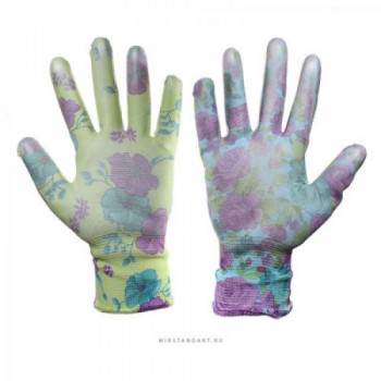 Перчатки нейлоновые цветные с полиуретановым покрытием